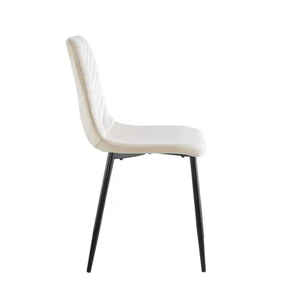 Krzesło tapicerowane beżowy nogi czarny K5-FX 2